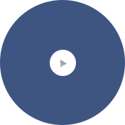 A navy blue circle with a play button in the middle. Around the play button is a small white circle